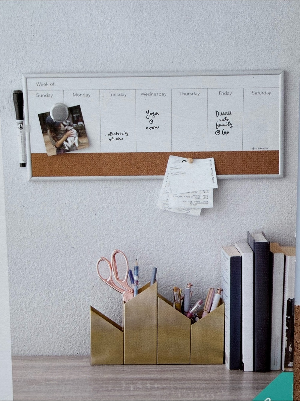 NEW Cork & White Weekly Dry-Erase Wall Planner